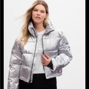 Silver Metallic Puffer Jacket